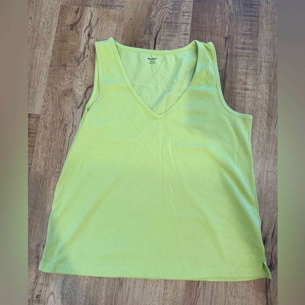Madewell Lime Green V-Neck Tank Top